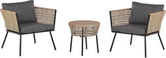 Bistro Set mit Kissen GARGANO Hellbraun