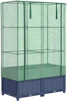vidaXL Hochbeet mit Gewächshaus-Aufsatz Rattan-Optik 80x40x138 cm 4015828