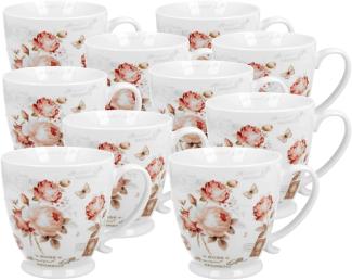 DUO FLORAL Jumbobecher 480 ml SECESSION mit Fuß, New Bone China Porzellan