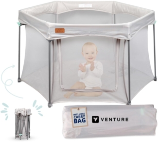 Venture All Stars JOY Faltbarer Baby-Laufstall - faltbar und kompakt mit passender Bodenmatte