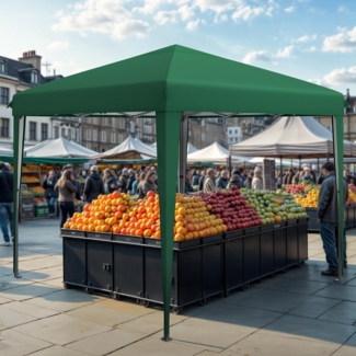 YITAHOME Pavillon 3x3M, Pop Up Faltpavillon stabil & höhenverstellbar UV Schutz 50+,Gartenzelt Partyzelt für Terrasse Strand Camping Markt Festival Grün