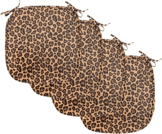 Abakuhaus Stuhlkissen Dekoratives wasserfestes Kissen mit Riemen für Küchensitze, Leopard-Druck Orange Exotische Afrikanische