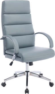 SeedWave Bürostuhl PU-Leder-Polsterung Office Chair mit Wippmechanik, Schreibtischstuhl, Vier-Segment-S-förcker hoher Rücken Schreibtischstuhl Ergonomisch