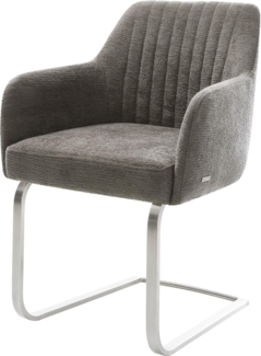 Freischwinger Greg-Flex Bouclé Soft Schlamm Freischwinger flach Edelstahl Taschenfederkern