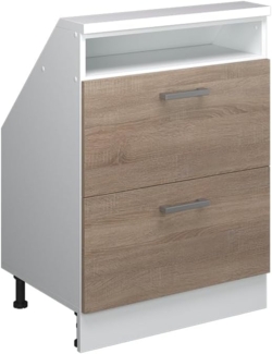 Vicco Dachschrägenschrank Sonoma/Weiß mit 2 Schubladen, Rion