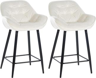 2er Set Barhocker Gibson 76 Samt (Farbe: creme)