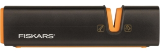 Fiskars Axt- und Messerschärfer, Keramik- Schleifkopf/Gehäuse aus glasfaserverstärktem Kunststoff, Schwarz/Orange, Xsharp, 1000601