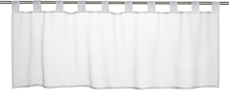 ELBERSDRUCKE Scheibengardine Bistrogardine Basic weiß Uni transparent 48x140 cm (1 St), transparent, Kurzgardine mit Schlaufen