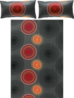 REDBEST Bettwäsche Bettwäsche, Mako-Satin, 3 teilig, Satin Kreise
