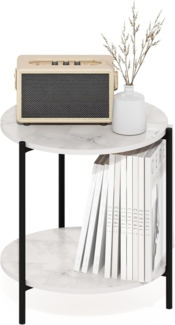 Furinno Simple Design End-/Beistelltisch, Weiß, 2er-Set