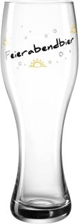 Leonardo Weizenbierglas Presente Feierabendbier, Motivglas, Weizenglas, Bierglas, Bier, Kalk-Natron Glas, 500 ml, 044521