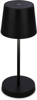 BRILONER – LED Tischlampe Kabellos, Dimmbare Nachttischlampe Touch, Schreibtischlampe, Leselampe, Tischleuchte Outdoor und Indoor, USB-C, Camping Lampe, Warmweißes Licht, Schwarz