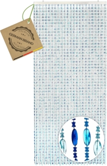 Kobolo Türvorhang Perlenvorhang OCEAN aus Kunststoff blau 90x200cm (1 St), Ösen, transparent