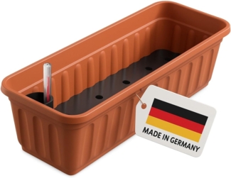 Alpfa Blumenkasten 60 cm Terracotta mit Wasserspeicher Made IN Germany