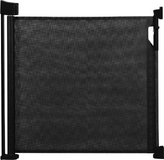 Safetots Fortgeschrittene Ausziehbare XL Sicherheitsschranke, Schwarz, 20cm - 140cm, Extra Hoch 95cm, Ausziehbare Babysicherheitsschranke, Rolladenartige Sicherheitsbarriere