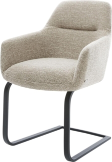 Freischwinger Pejo-Flex Webstoff Soft Beige Freischwinger flach Schwarz Taschenfederkern