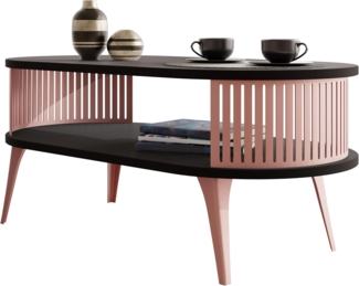 Couchtisch Rajkon Oval Ember (Farbe: Kupfer / Schwarz Molet)