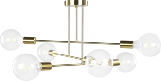 'Kidane' Hängeleuchte Messing aus Metall 6-flammig für Esszimmer Wohnzimmer Salon Industrie Look Modernes Design
