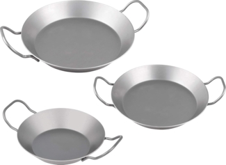 chg Servierpfannen-Set, Eisen silber, Ø 13 / 18 / 21 cm