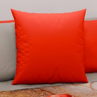 PETTI Artigiani Italiani - Paar Kissenbezüge 60x60 cm aus Mikrofaser, Dekokissen für Schlafzimmer, Sofa, Set mit 2 Kissenbezügen, doppelseitiger Kissenbezug rot und grau
