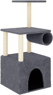 vidaXL Kratzbaum mit Sisal-Kratzsäulen Dunkelgrau 109,5 cm 172060