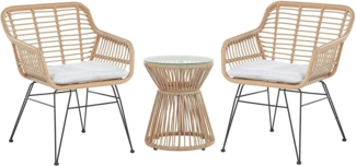 Bistro Set mit Kissen TRESTINA Hellbraun