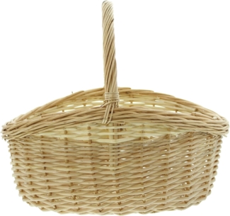 Bügelkorb Naturweiß, groß Korb Erntekorb Einkaufskorb Tragekorb Korb Pilzkorb