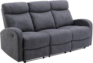 Vente-unique - Relaxsofa 3-Sitzer - Stoff - Grau - EVELYN