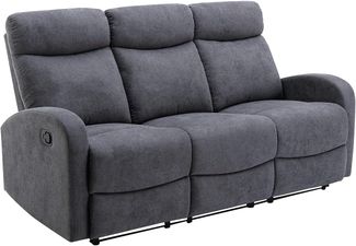 Vente-unique - Relaxsofa 3-Sitzer - Stoff - Grau - EVELYN
