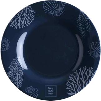 Dessertteller, Melamin, 20cm, navy weiss - Serie Living einzeln