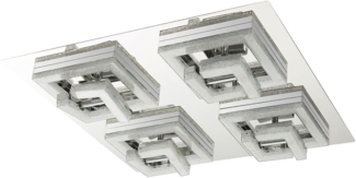 LED Deckenleuchte RENLY, Chrom, Acrylkristalle, klar, geeist