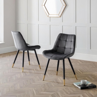 Julian Bowen 2er-Set Hadid-Esszimmerstühle, Grau