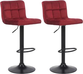 2er Set Barhocker Feni Samt (Farbe: rot)