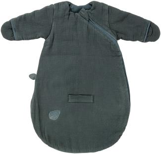 Nattou Babyschlafsack für Herbst und Winter aus 100 % Baumwolle (Musselin), Mit Fäustlingen, TOG 2, Ca. 60 cm, Luna und Axel, Grün