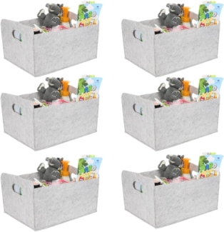 GarPet Aufbewahrungsbox 6x Aufbewahrungsbox faltbar Stoff Box Aufbewahrungskorb Filzkorb