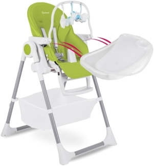Suleno - Baby Hochstuhl mitwachsend, Kinderstuhl, Kinderhochstuhl, Babyliege, Baby High Chair, verstellbar, klappbar, 7 Höhen, abnehmbares Tablett, aufsteckbarer Teller, 0 - 6 Jahre