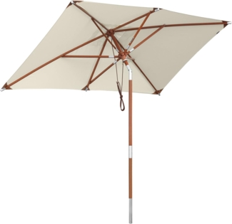 anndora-sonnenschirm Sonnenschirm Balkonschirm Gartenschirm knickbar, LxB: 150,00x250,00 cm, Natur, rechteckig - seitlich knickbar - mit Winddach