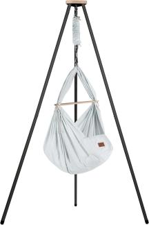 Federwiege mit Tipi Bio AirGrey Anthrazit Schafwolle