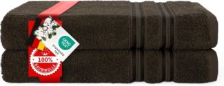 HAMMETEX Duschtuch 2er Set Badetücher 70x140 cm, 100% Baumwolle, Weich & Saugstark, Frottier (Set, 2-St), mit Bordüre, einfarbig, weich