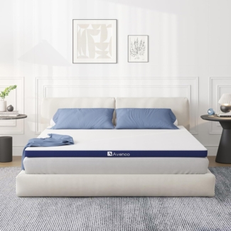 Avenco Topper 90x200,7.5 cm Höhe Matratzentopper aus Gel Memory Foam und Bambusfasern,Matratzenschoner mit Abnehmbarem und Waschbarem Bezug,CertiPUR-US zertifiziert und öko-tex