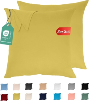 Livessa 2er Set Kissenbezug 80x80 aus%100 Baumwolle Jersey Stoff - Verdeckter Reißverschluss, Kopfkissenbezug 80x80 cm, Kissenhülle, Ultra weich und atmungsaktiv, Oeko-Tex Zertifiziert