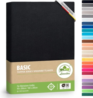 leevitex® Spannbettlaken für Topper – weich, anschmiegsam, pflegeleicht & ideal zum Wohlfühlen, Gummizug: Rundum-Gummizug, 100 % Baumwolle, Oeko-Tex, 18 cm Steghöhe