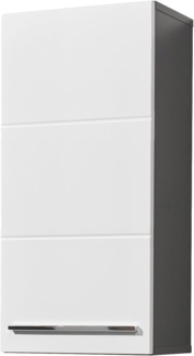 Hängeschrank GLOSS Wandschrank Bad Weiß Glanz / Anthrazit ca. 34 x 70 x 23 cm