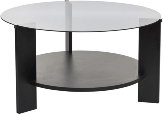 Stylish Coffee Table, 75 x 75 x 40 cm | 100% Tempered Glass & Melamine Coated Particle Board | Elegant Black & Fume Finish for Modern Living Spaces