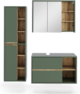 Badmöbel-Set Viola Grün/Artisan 3 Teile Vicco