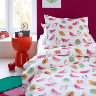beddinghouse Kids Renforcé Bettwäsche 2 teilig Bettbezug 100x135 cm Kopfkissenbezug 40x60 cm Kids Tutti Frutti 198018 Multi