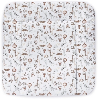 Balbina® Wickelunterlage aus Baumwolle weiche Wickeltischauflage für Wickelkommoden waschbar 70x70 I Tiere im Zoo