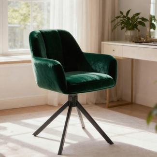 DUMOS Bürostuhl Schreibtischstuhl schminktisch Stuhl kleine Schreibtischstühle mit Rollen niedlicher Drehstuhl mit Rückenlehne armlos Heimbüro Bürostuhl