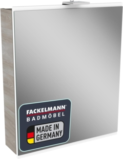 Fackelmann LIMA LED Spiegelschrank 60 cm breit, Braun/Weiß