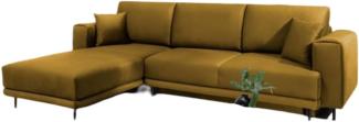 Designer Sofa Diana mit Schlaffunktion und Stauraum Senf Links